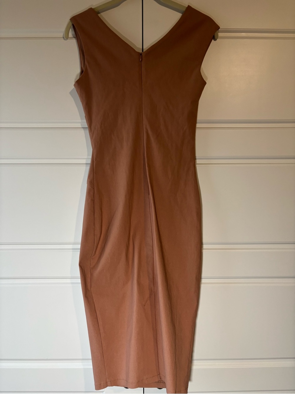 MUXXN Ruched Sheath Dress-Camel-Size Small-NWT - Picture 8 of 10